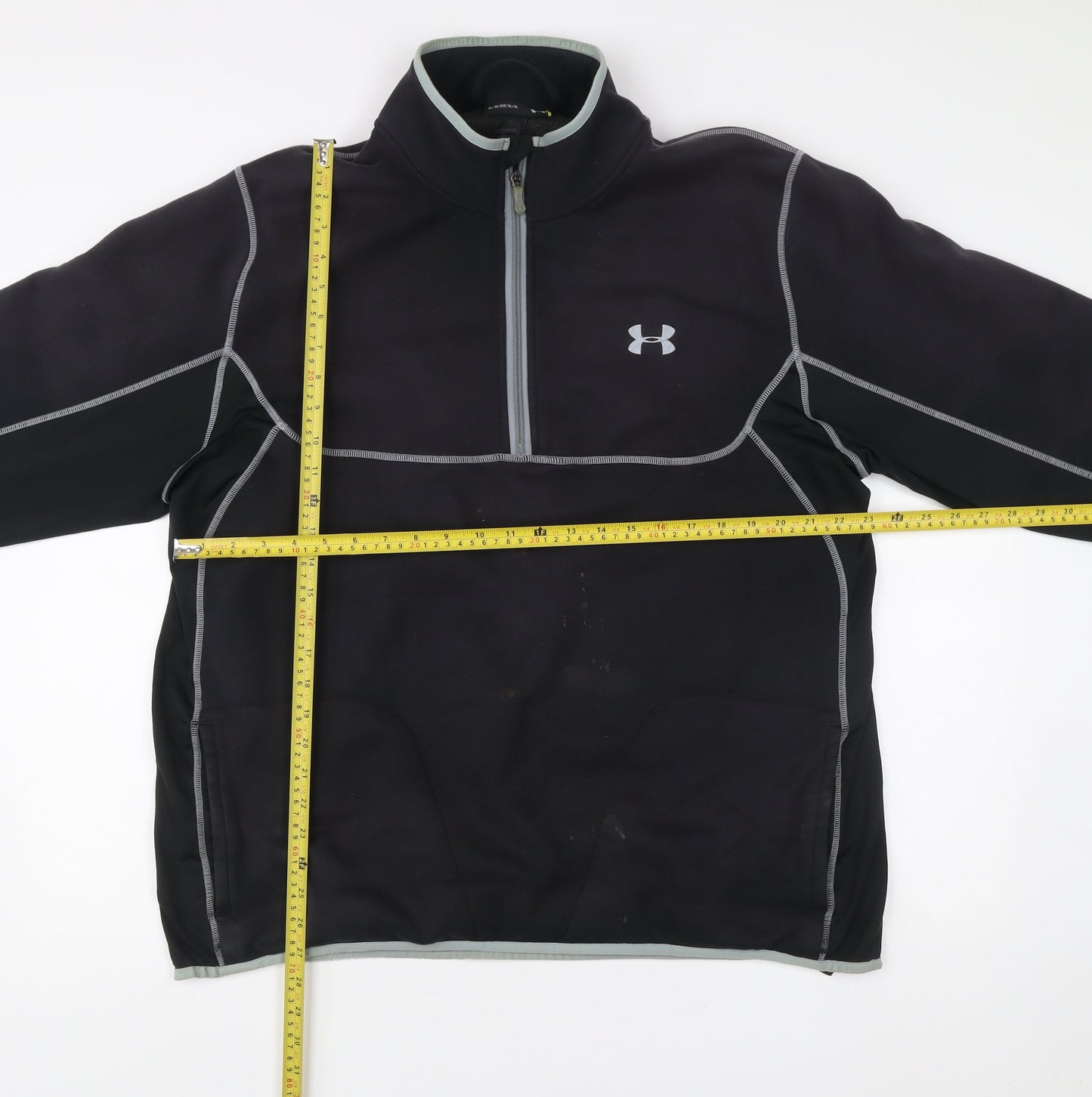 Under Armour Mens XL Black 1/2 Zip Fleece Sweatshirt Training Top