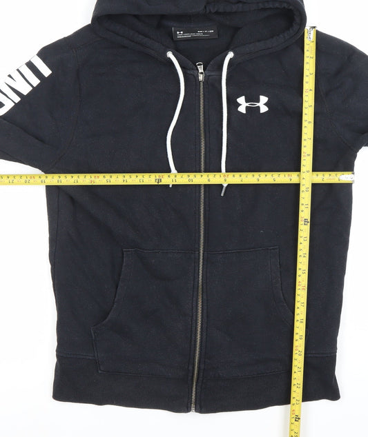 Under Armour Boys Black Full Zip Hoodie Sweatshirt Size S Logo Hooded