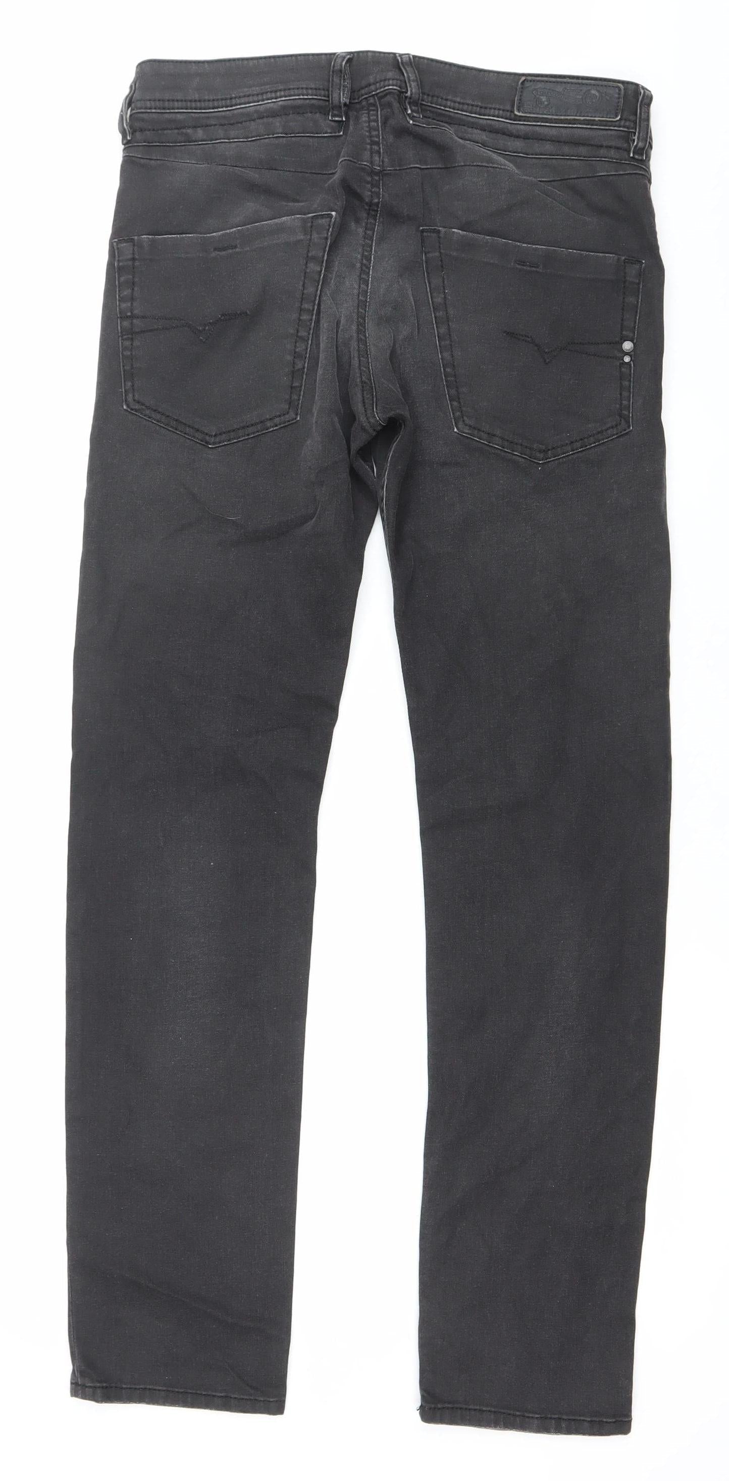 Diesel Men’s Black Slim Tapered Jeans Belther W30 L32 Denim