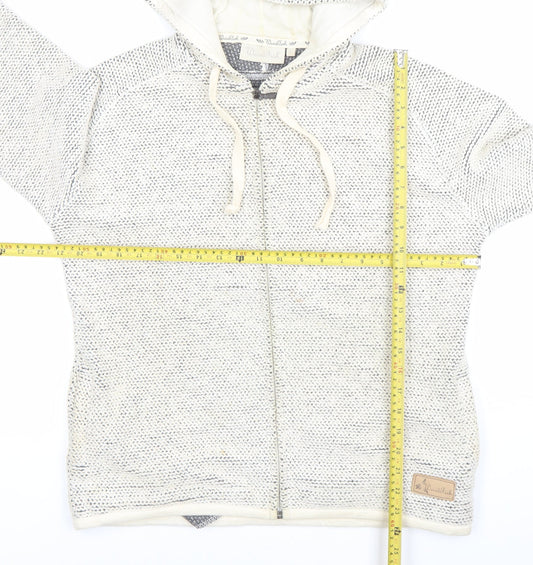 Dead Fish Men’s Grey Knit Full Zip Hoodie Size L Hooded Sweatshirt