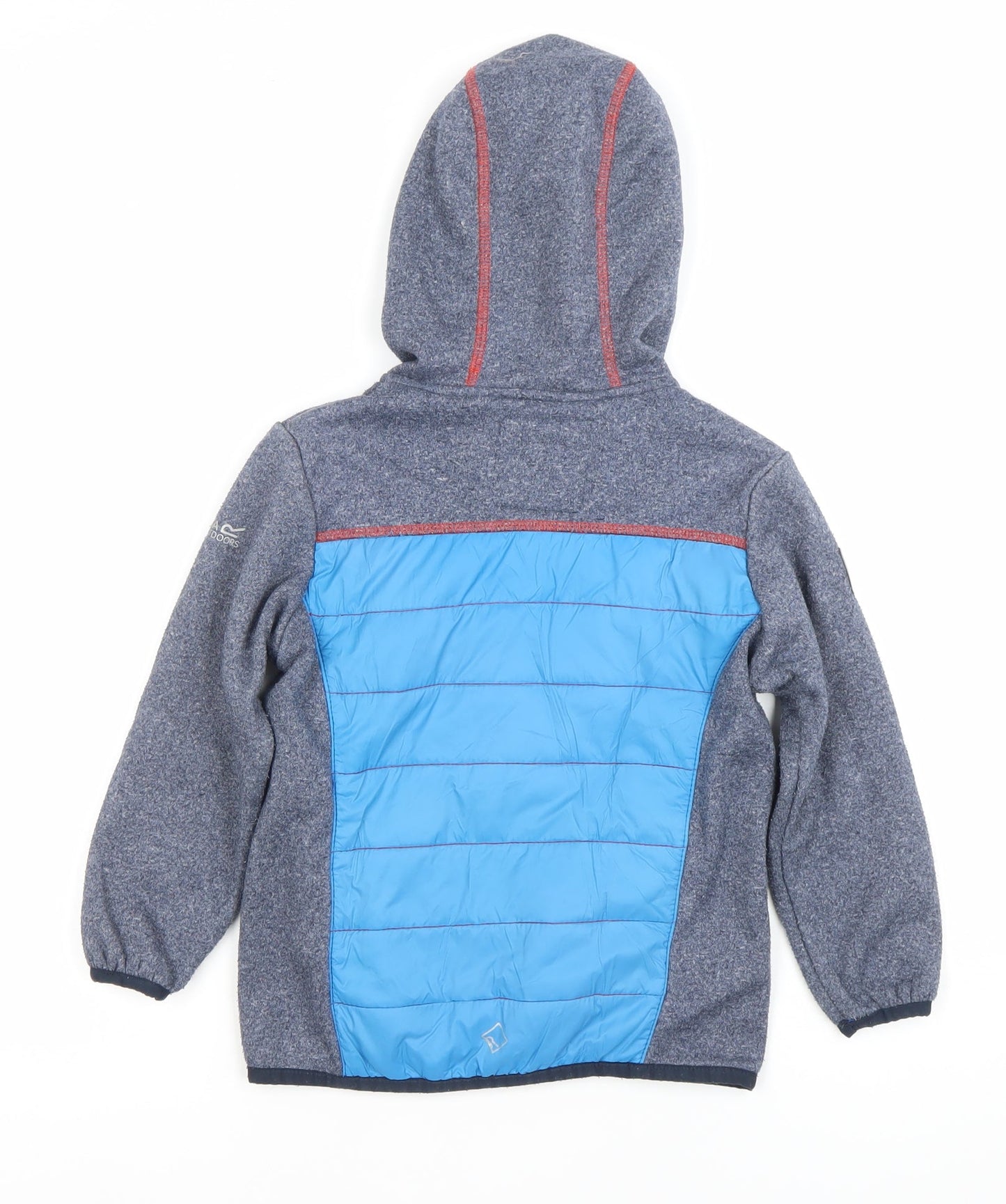 Regatta Boys Blue Grey Hooded Puffer Jacket 3-4 Years Outdoor Fleece Zip