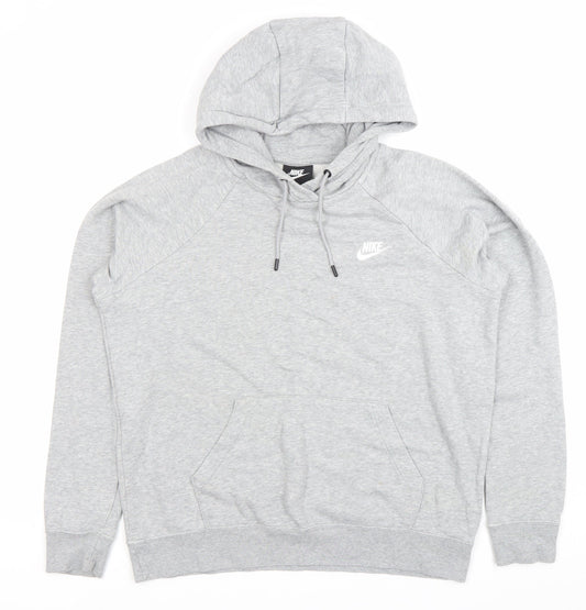 Nike Men’s Grey Pullover Hoodie Size M Regular Fit Logo