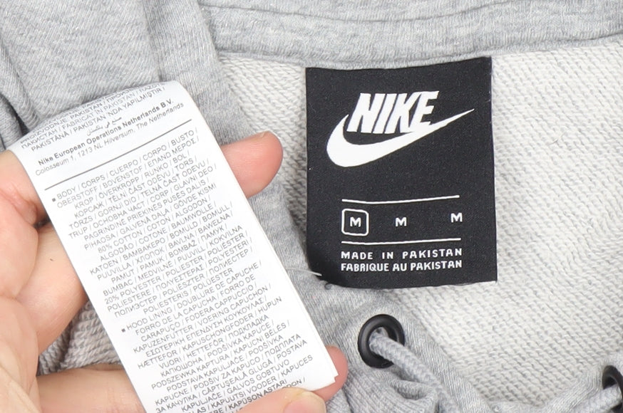 Nike Men’s Grey Pullover Hoodie Size M Regular Fit Logo