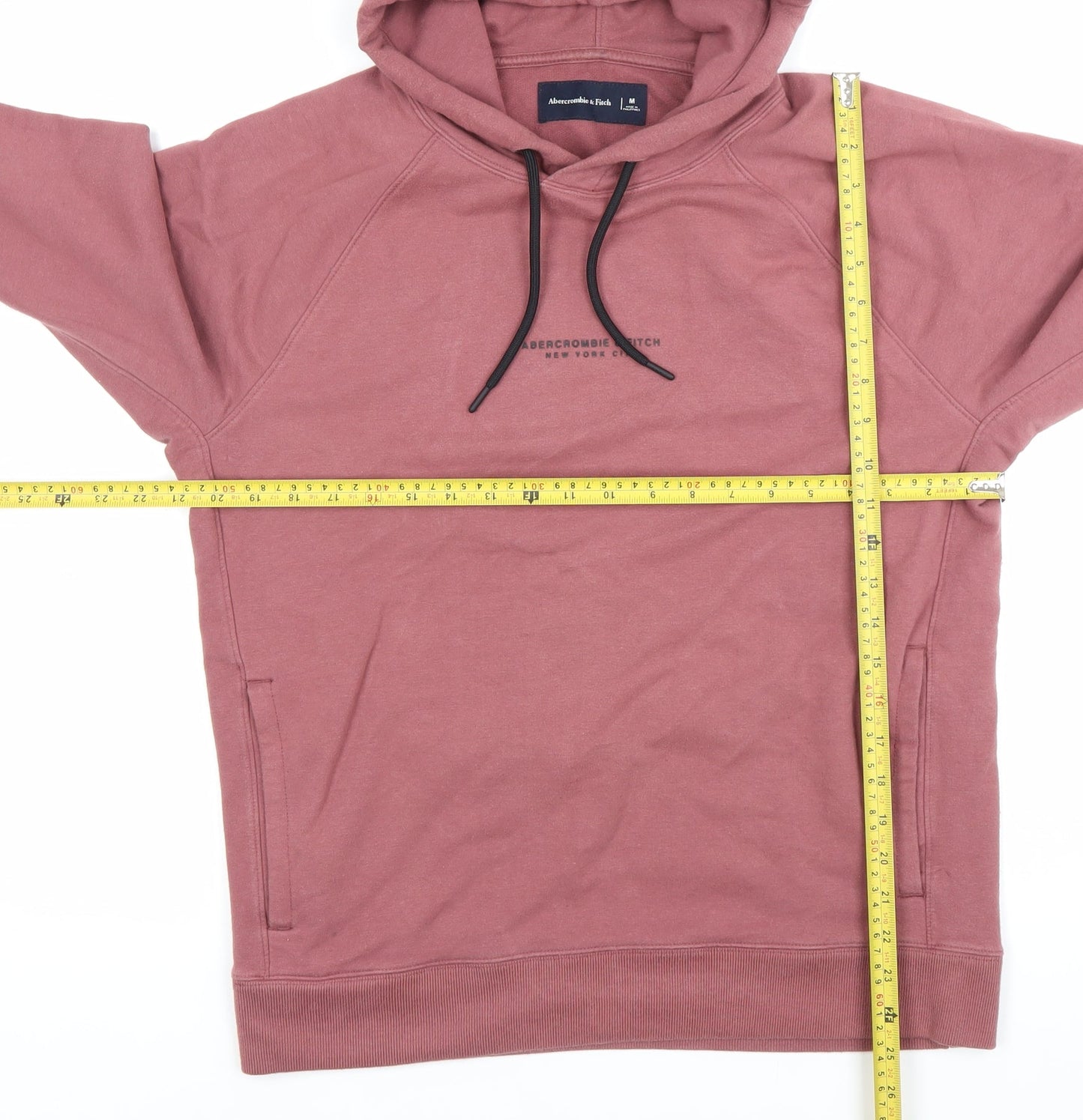 Abercrombie & Fitch Men’s Pink Pullover Hoodie Size M Cotton Blend