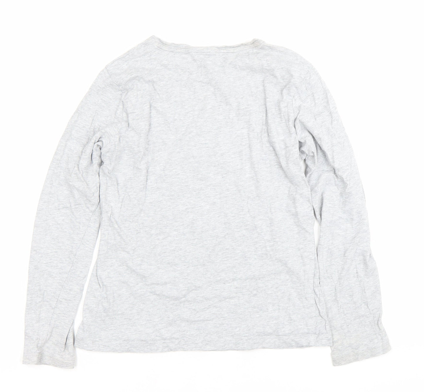 Puma Boys Grey Long Sleeve Sports T-Shirt Size S Cotton Crew Neck