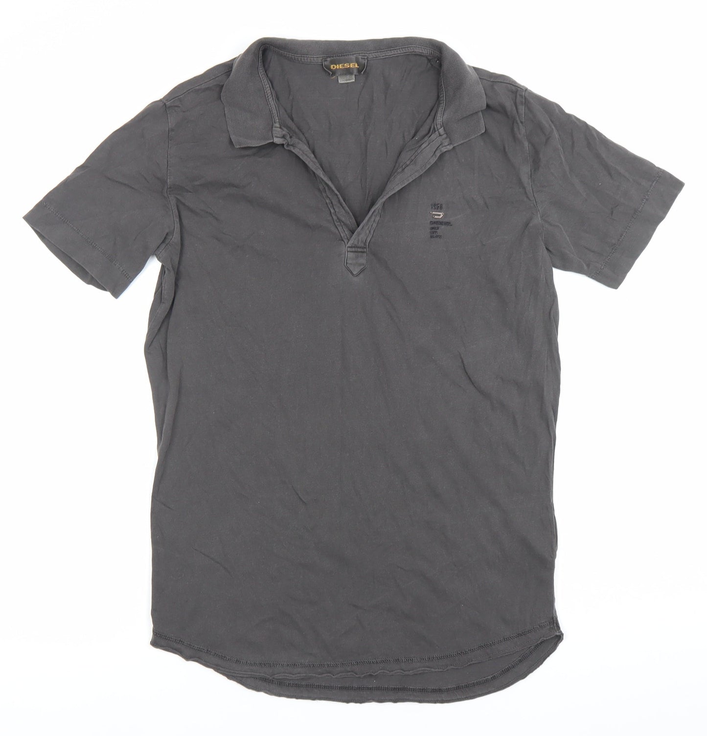 Diesel Men’s Black Polo Shirt M Regular Fit Short Sleeve Cotton