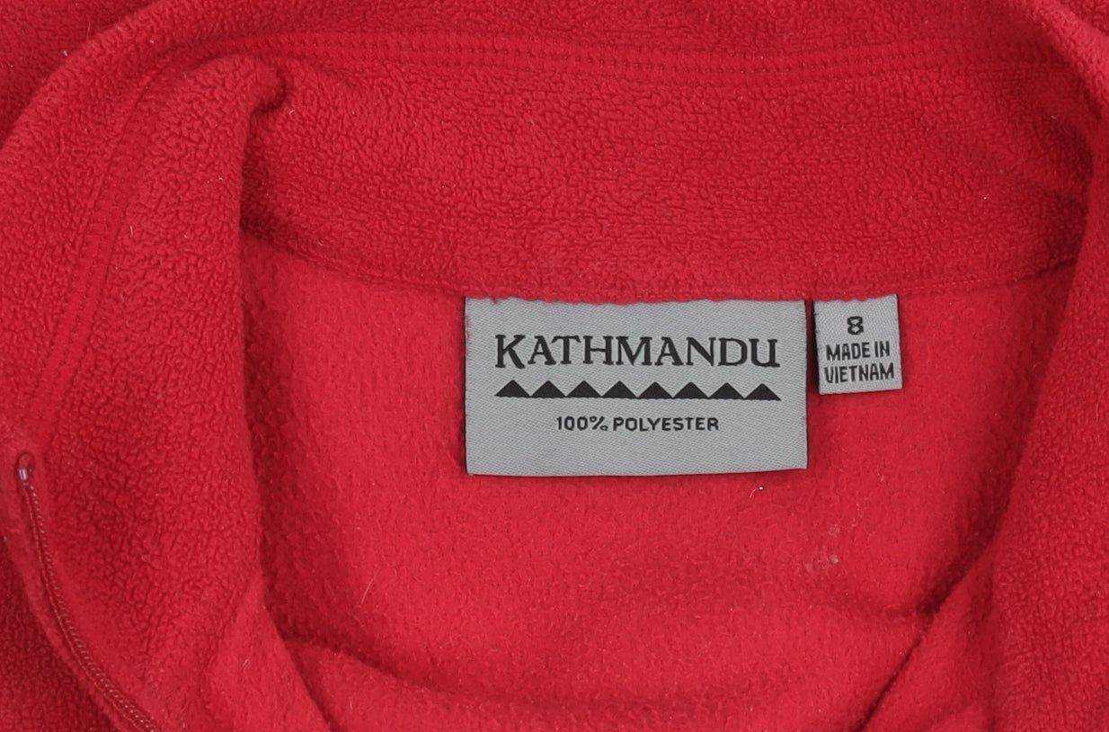 Kathmandu Womens Red Fleece Pullover Sweatshirt Size 8 UK Outdoor Hiking