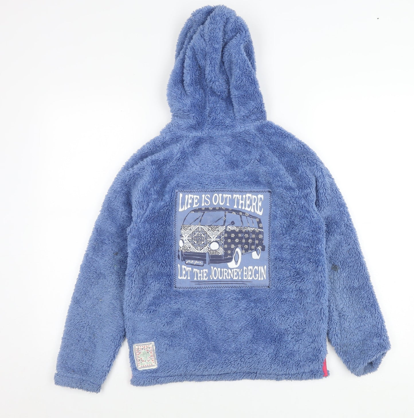FatFace Girls Blue Hooded Fleece Jacket 10-11 Years Zip Casual Winter Coat