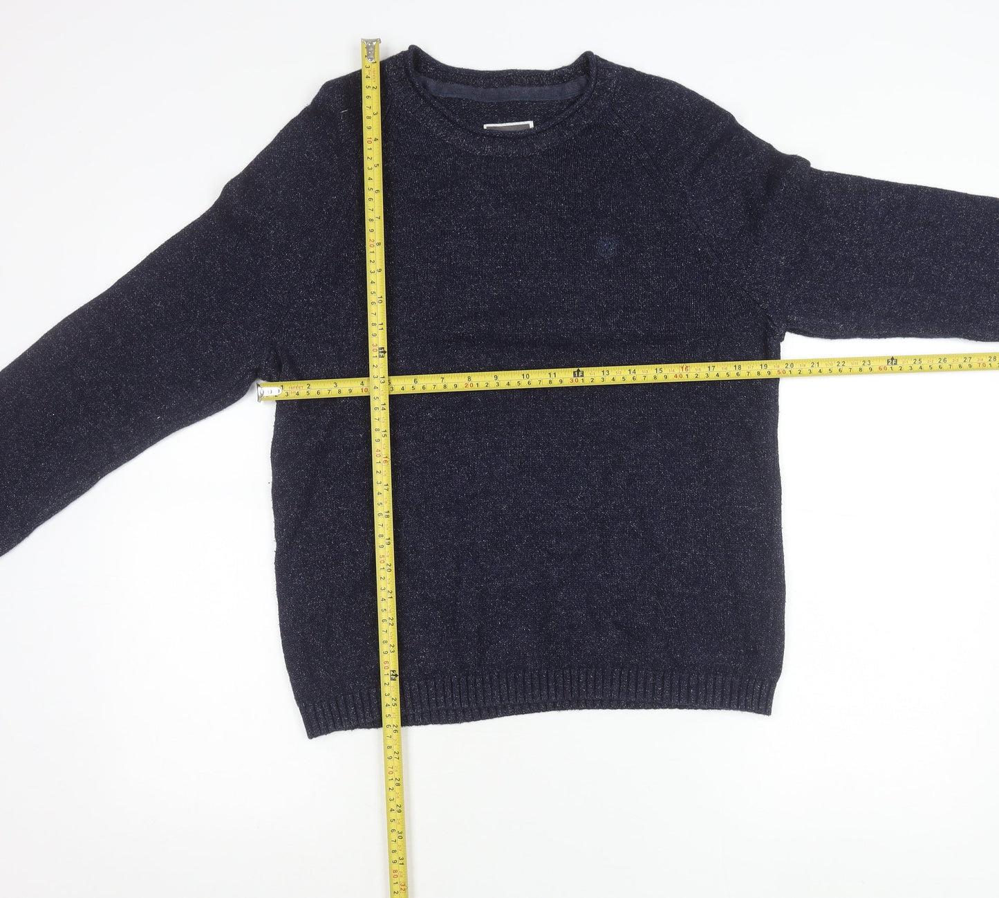 FatFace Women’s Blue Medium Pullover Jumper Crew Neck Cotton Blend