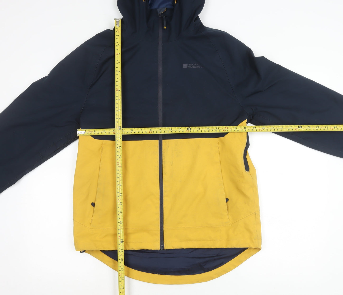 Mountain Warehouse Men’s Yellow Blue Waterproof Breathable Rain Jacket S