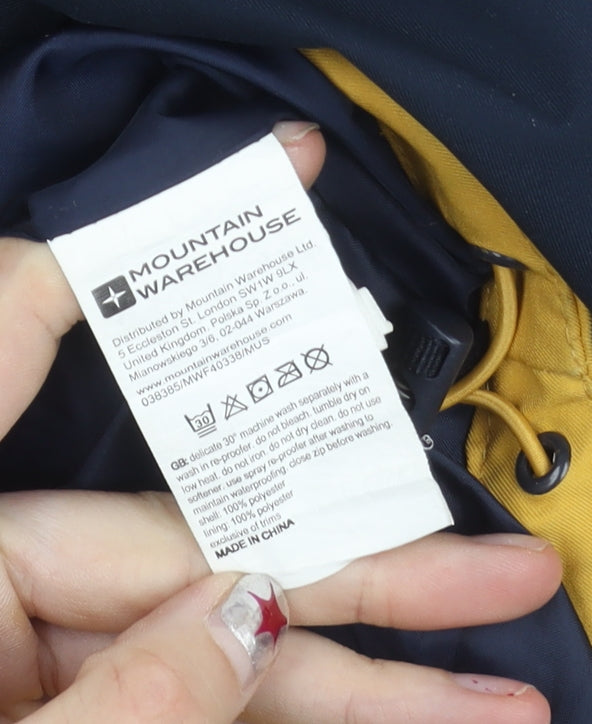 Mountain Warehouse Men’s Yellow Blue Waterproof Breathable Rain Jacket S