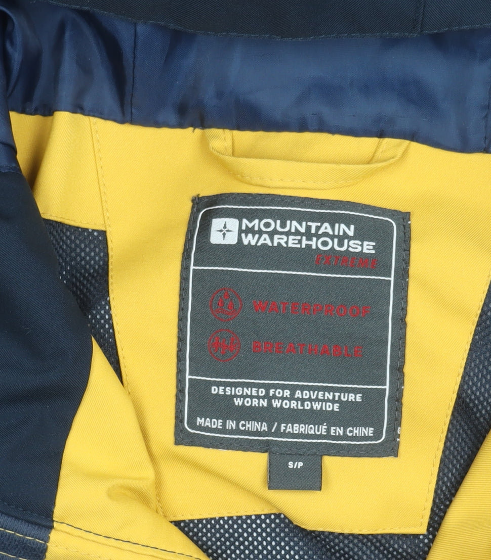 Mountain Warehouse Men’s Yellow Blue Waterproof Breathable Rain Jacket S