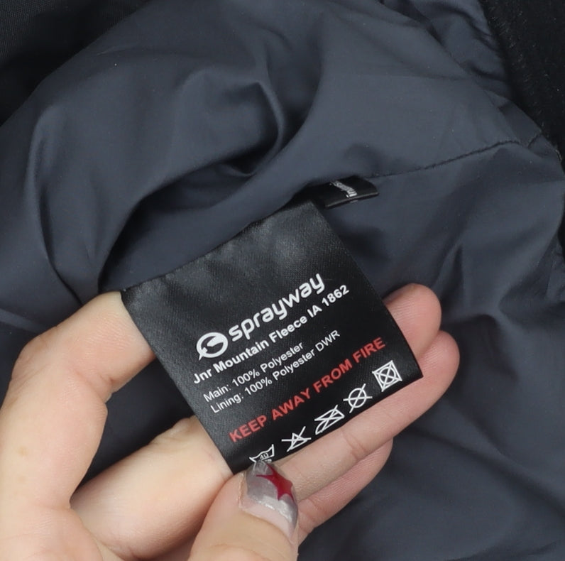 Sprayway Boys Black Full Zip Fleece Jacket Age 12-13 Years Outdoor Coat