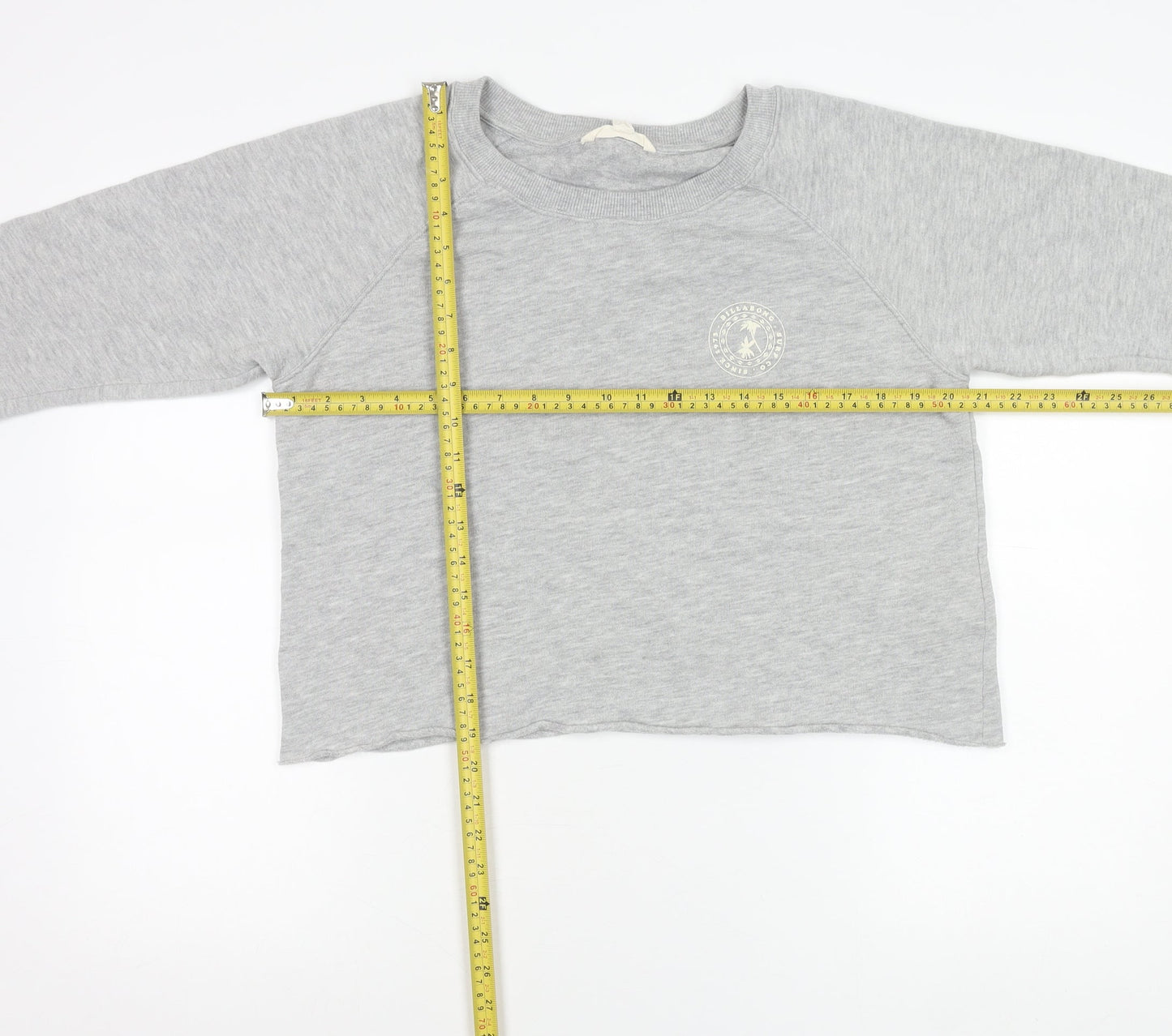 Billabong Women’s Grey Pullover Sweatshirt M Crew Neck Raglan Sleeve