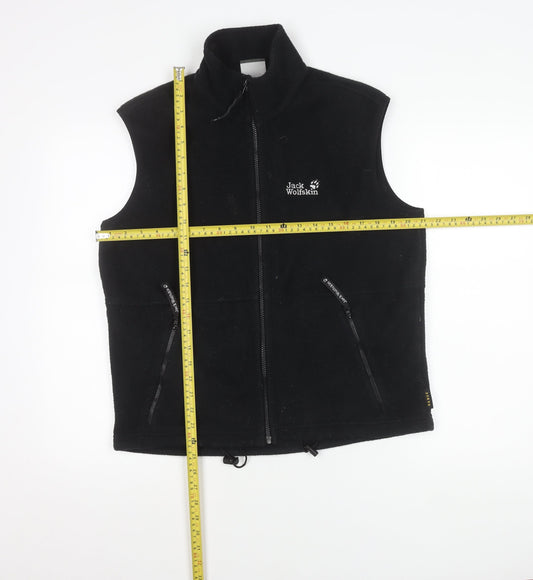 Jack Wolfskin Men's Black Fleece Waistcoat Bodywarmer Size S