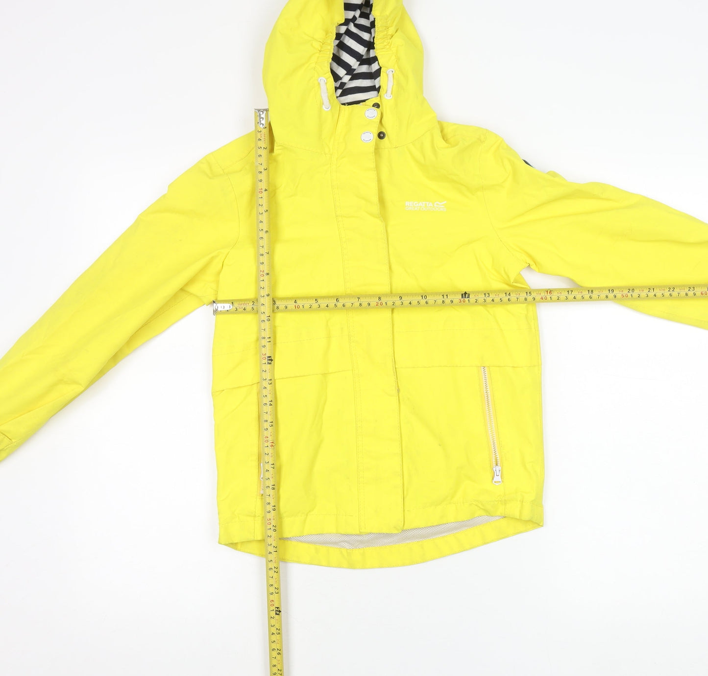 Regatta Girls Yellow Waterproof Hooded Rain Coat Jacket Age 10 Years
