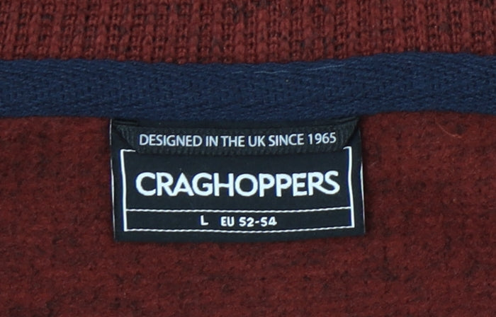 Craghoppers Men’s Red Fleece Sweatshirt L 1/2 Zip High Neck Outdoor