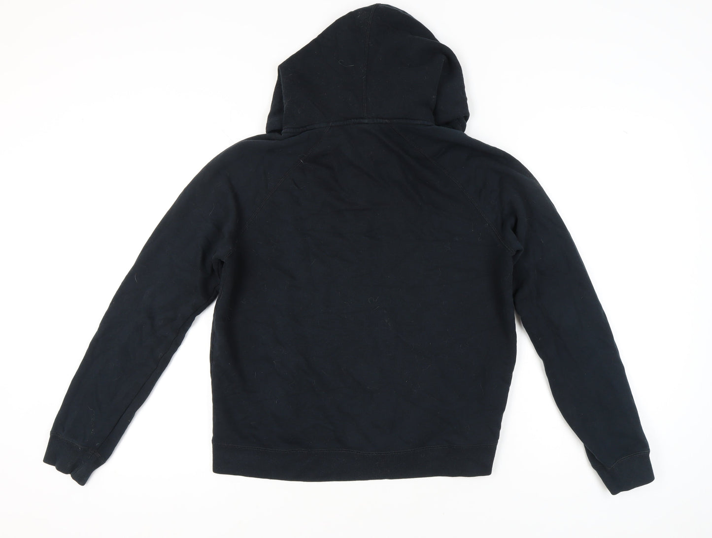 Nike Men’s Black Full Zip Hoodie L Logo Sportswear Cotton Blend