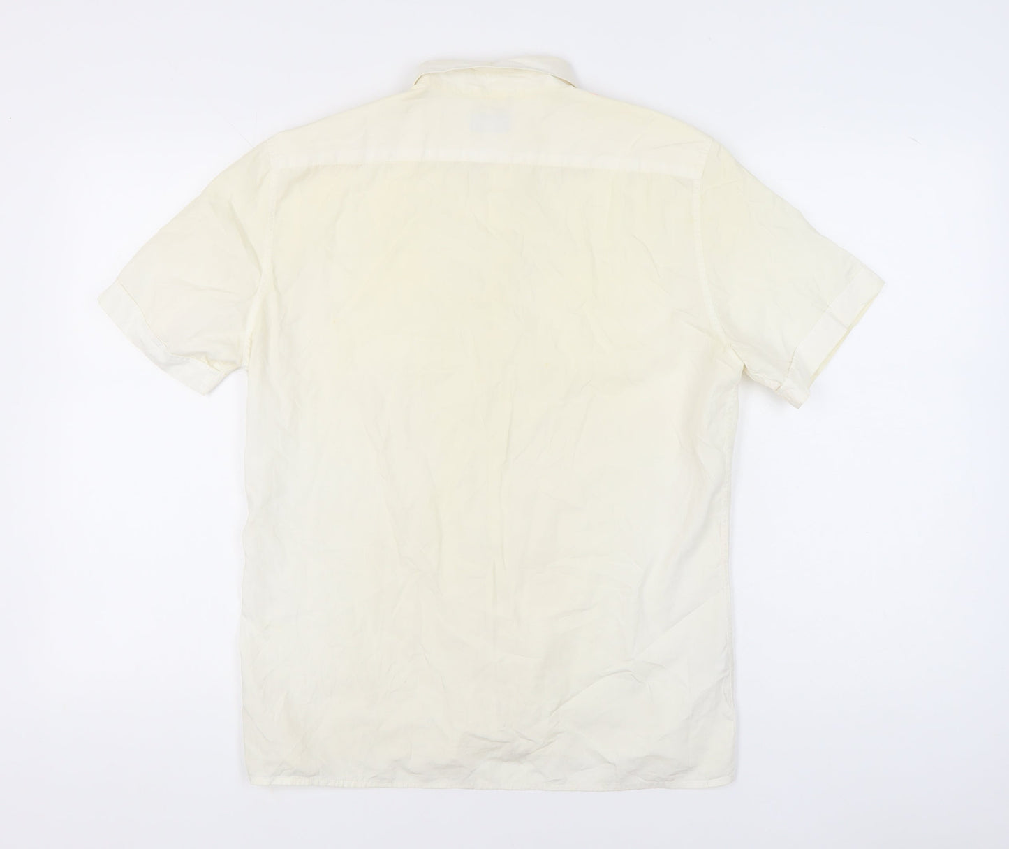 Paul Smith Men's Ivory Short Sleeve Cotton Casual Shirt M