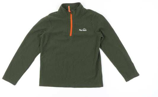 Peter Storm Boys Green Fleece Sweatshirt 9-10 Years Outdoor Half Zip