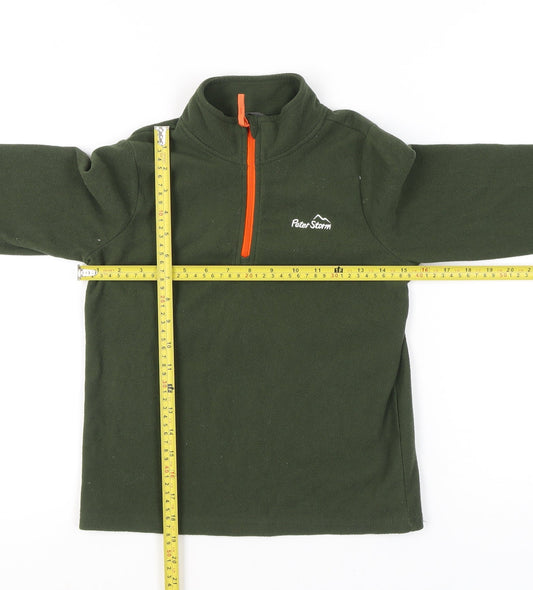 Peter Storm Boys Green Fleece Sweatshirt 9-10 Years Outdoor Half Zip