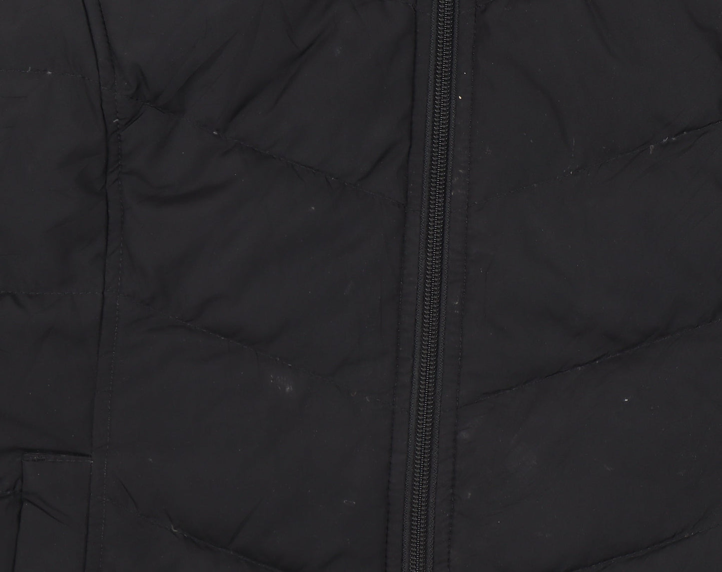 Lands' End Womens Black Puffer Waistcoat S Sleeveless Quilted Zip Casual