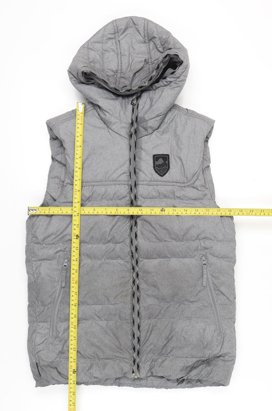 Decathlon Men’s Grey S Hooded Puffer Waistcoat Gilet Outdoor