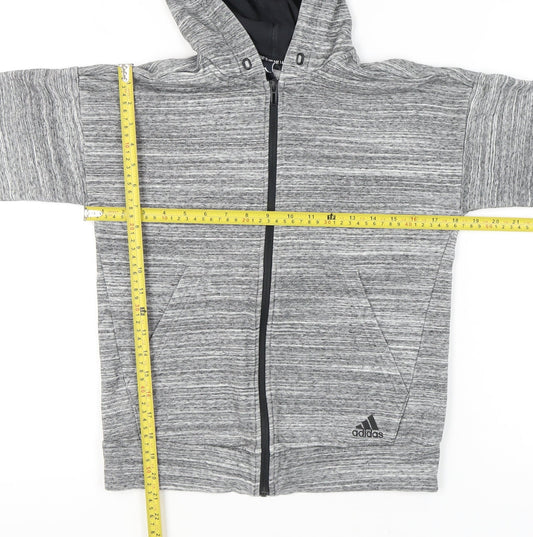 Adidas Women’s Grey Full Zip Hoodie Size 4-6 UK Sportswear