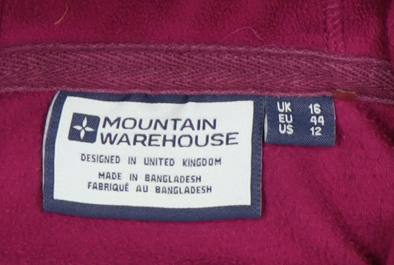 Mountain Warehouse Womens Pink Pullover Hoodie Size 16 Fleece