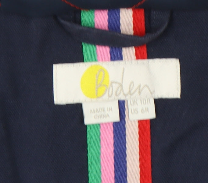 Boden Womens Navy Parka Coat UK 10 Long Hooded Casual Jacket