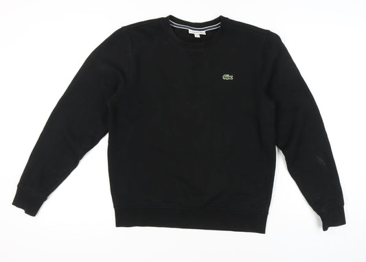 Lacoste Men’s Black Sweatshirt S Logo Crew Neck Pullover
