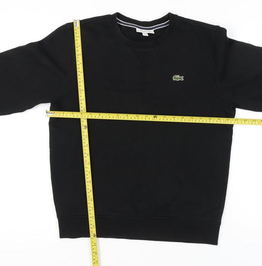 Lacoste Men’s Black Sweatshirt S Logo Crew Neck Pullover