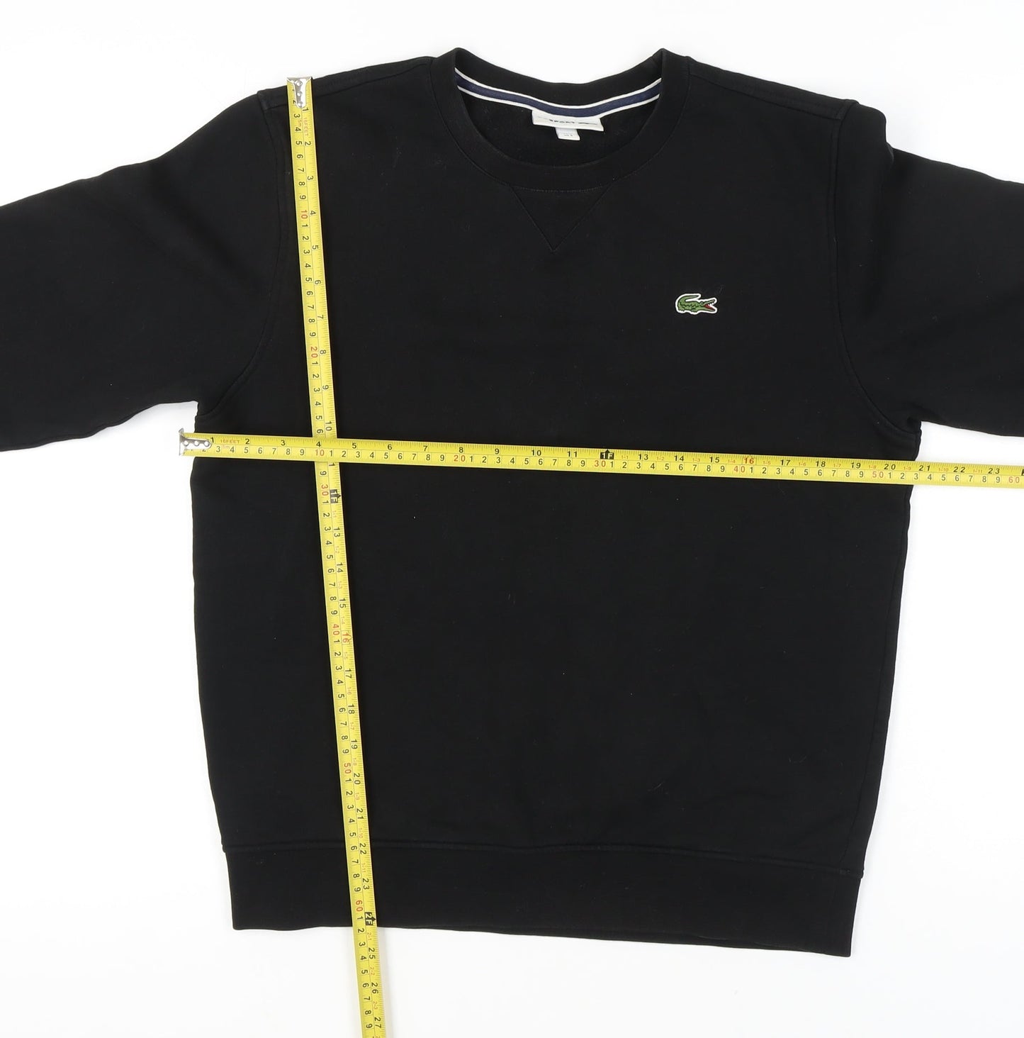 Lacoste Men’s Black Sweatshirt S Logo Crew Neck Pullover
