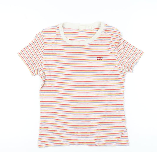 Levi's Womens Multicoloured Striped Cotton T-Shirt Size M