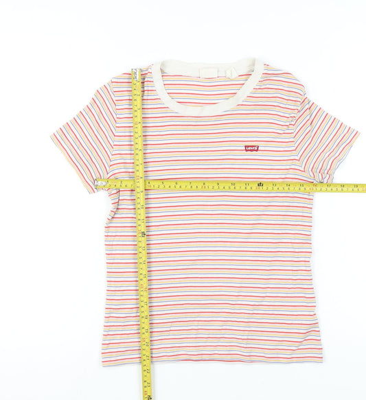Levi's Womens Multicoloured Striped Cotton T-Shirt Size M