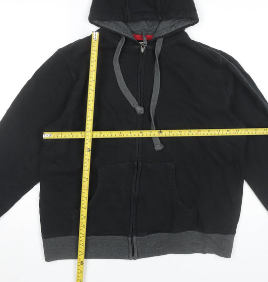 Burton Men’s Black Full Zip Hoodie L Cotton Hooded Sweatshirt