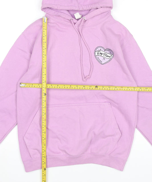 JustHoods Women’s Pink Pullover Hoodie S Dog Mama Embroidered Logo