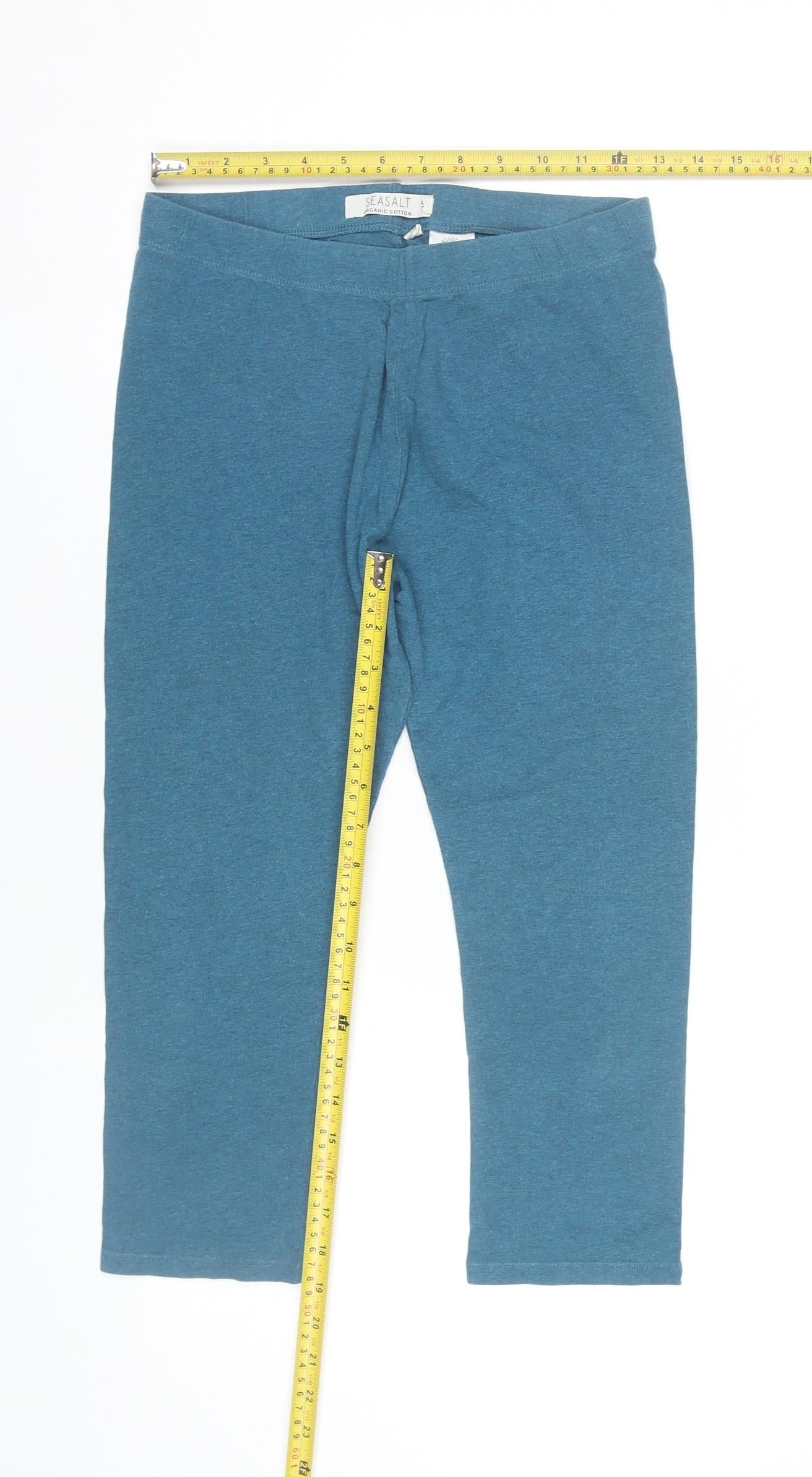 Seasalt Women’s Blue Cropped Organic Cotton Leggings Size 12