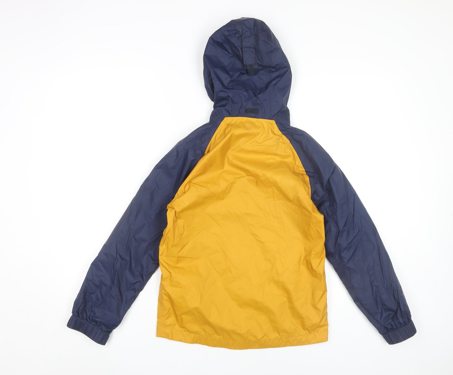 Mountain Warehouse Boys Blue Yellow Hooded Waterproof Rain Coat Jacket 11-12 Yrs