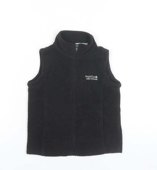Regatta Boys Black Fleece Bodywarmer Waistcoat 5-6 Years Outdoor Zip Vest