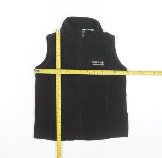 Regatta Boys Black Fleece Bodywarmer Waistcoat 5-6 Years Outdoor Zip Vest