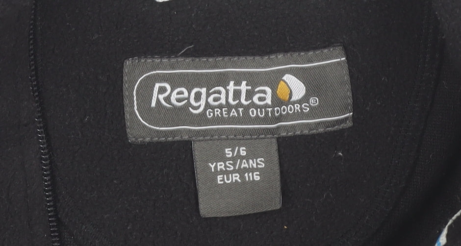 Regatta Boys Black Fleece Bodywarmer Waistcoat 5-6 Years Outdoor Zip Vest