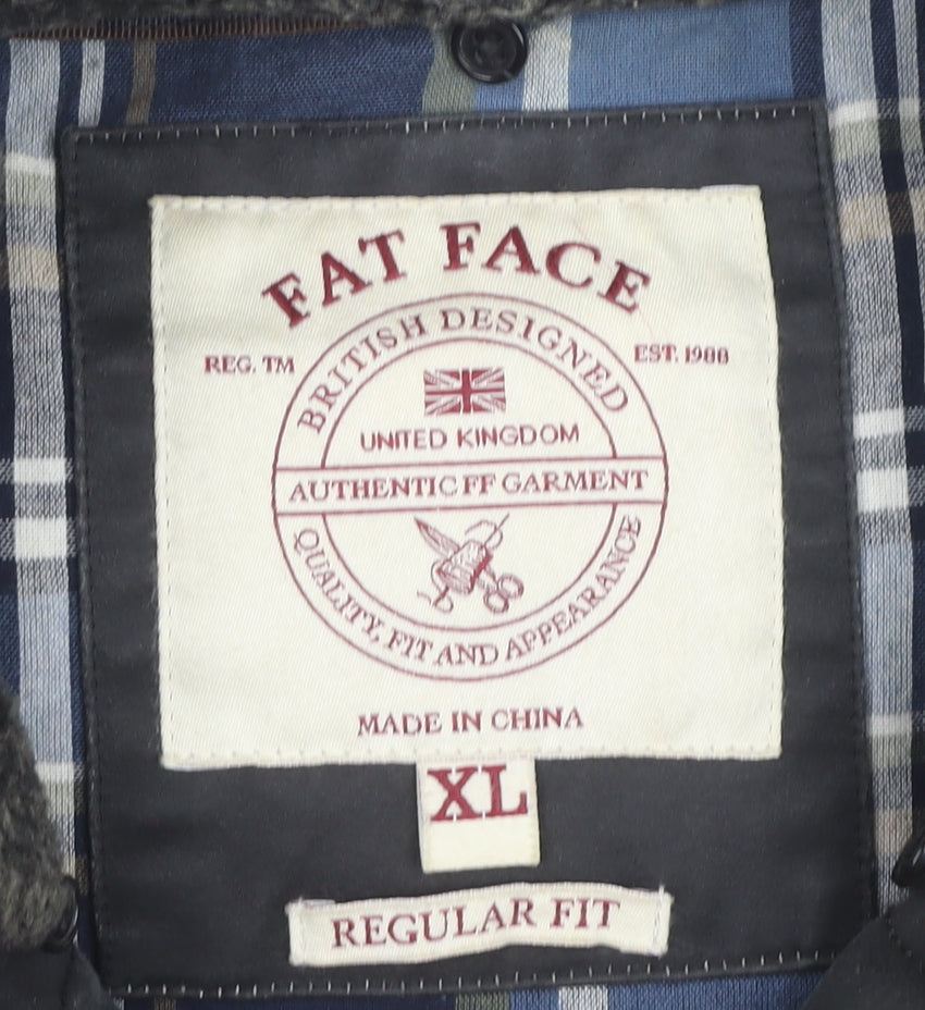 Fat Face Mens Black XL Puffer Waistcoat Gilet Cotton Blend