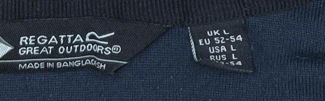 Regatta Mens Blue Fleece Sweatshirt L 1/2 Zip Pullover Outdoor