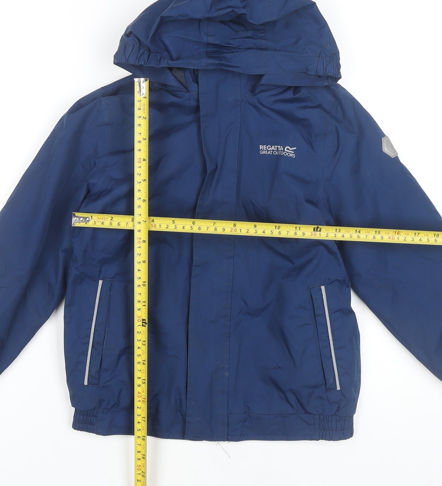 Regatta Boys Blue Waterproof Hooded Rain Coat Jacket 7-8 Years