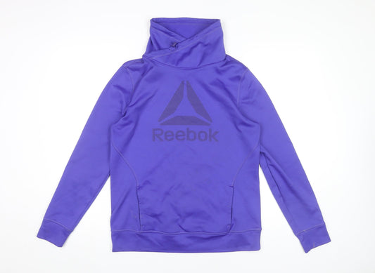 Reebok Women’s Purple Polyester Pullover Sweatshirt M Logo Sportswear