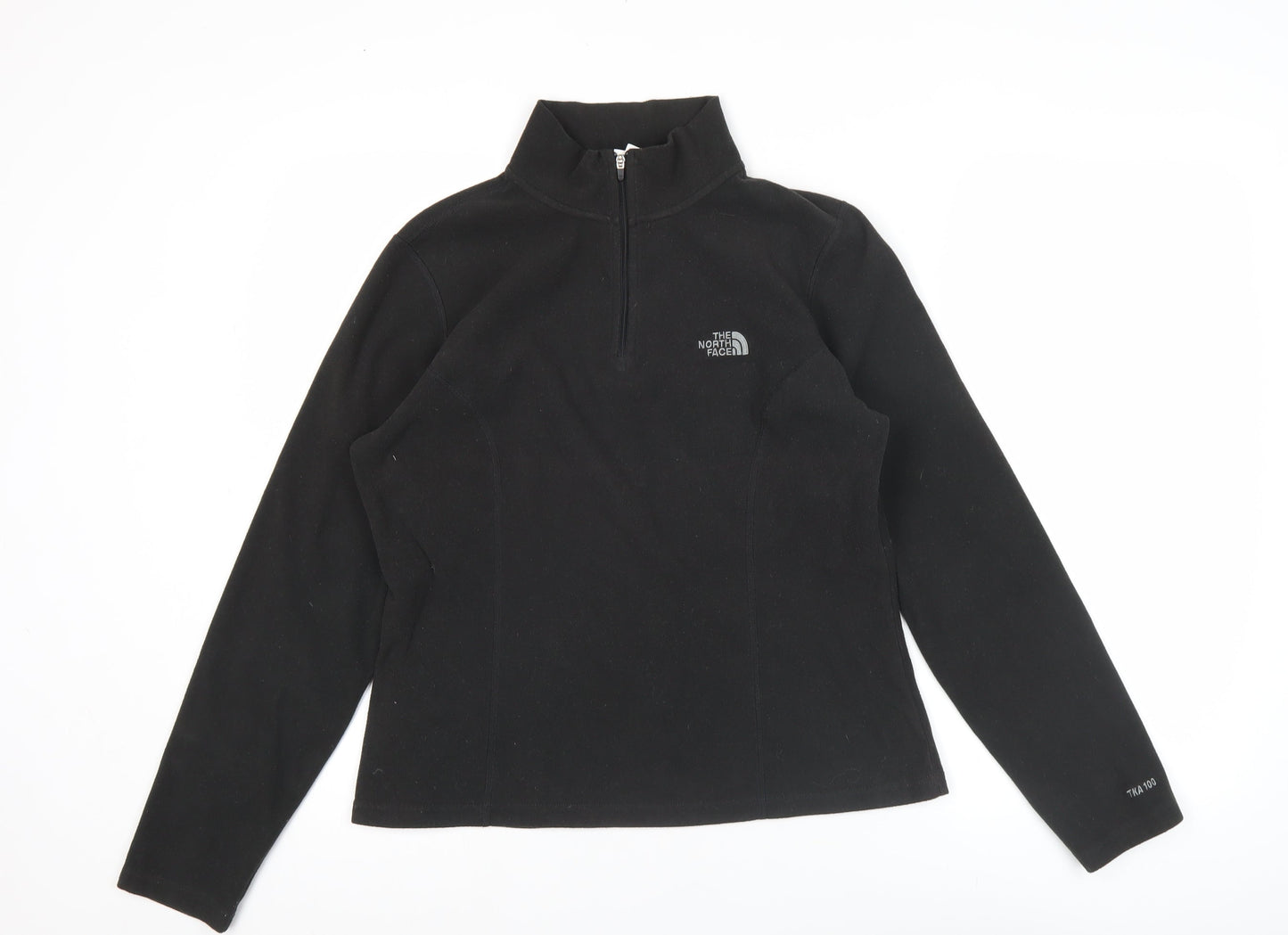 The North Face Womens Black Fleece Sweatshirt M 1/4 Zip Pullover Outdoor