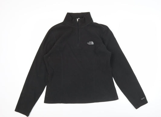 The North Face Womens Black Fleece Sweatshirt M 1/4 Zip Pullover Outdoor