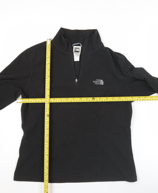 The North Face Womens Black Fleece Sweatshirt M 1/4 Zip Pullover Outdoor