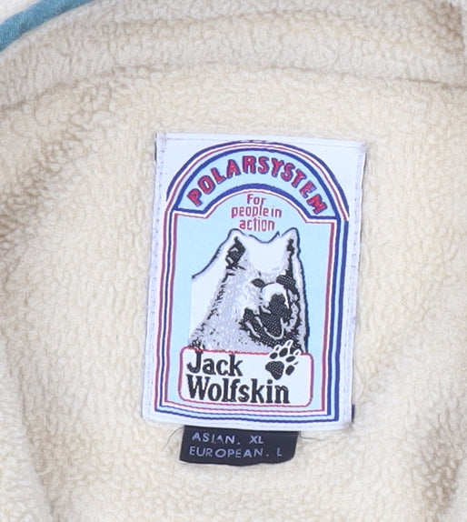 Jack Wolfskin Mens Beige Fleece Sweatshirt L Pullover Outdoor Hiking